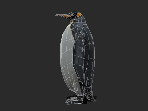 King Penguin Low Poly Animated 3D Model