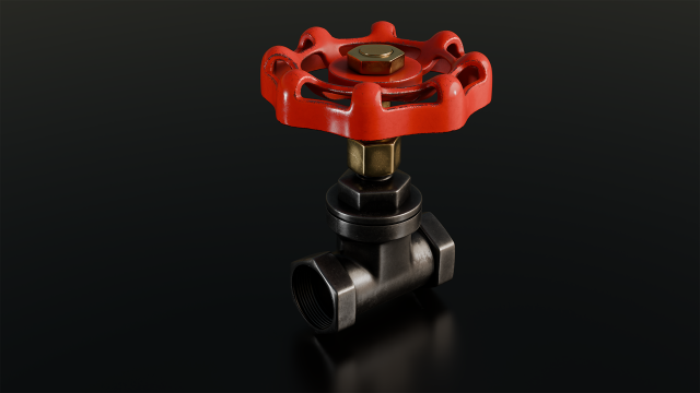Industrial Valve 3D Model .c4d .max .obj .3ds .fbx .stl .blend 