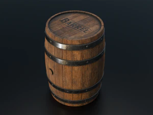 Wooden Barrel 3D Model