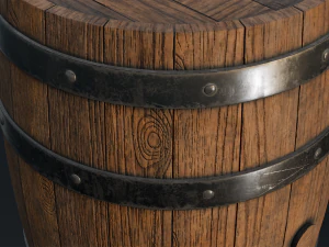 Wooden Barrel 3D Model