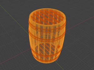 Wooden Barrel 3D Model