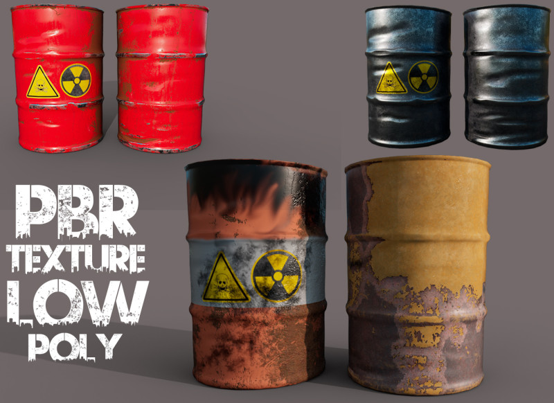 Toxic waste barrel 3D Model .c4d .max .obj .3ds .fbx .stl .blend 