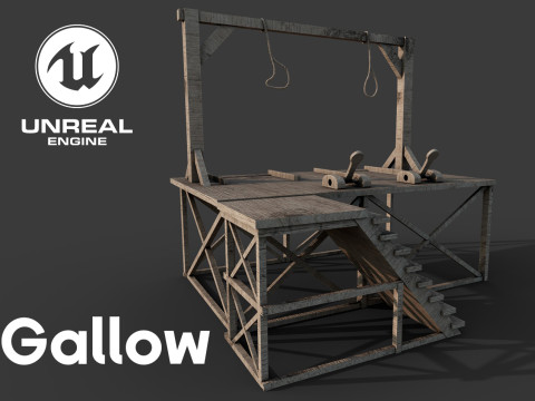 Gallows wooden platform Modelo 3D