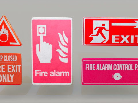 Fire equipment set 3D Модель