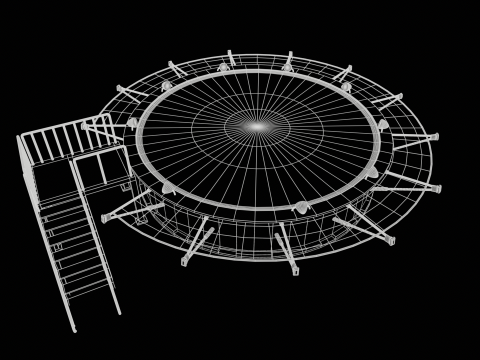 Helipad Circular Platform Model 3D