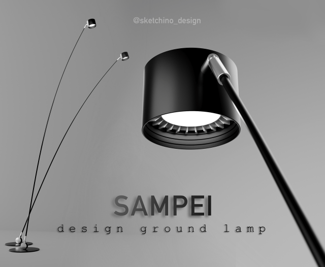 Sampei Floor Lamp Davide Groppi 3D Modèle 3D .c4d .max .obj .3ds .fbx .stl .blend 