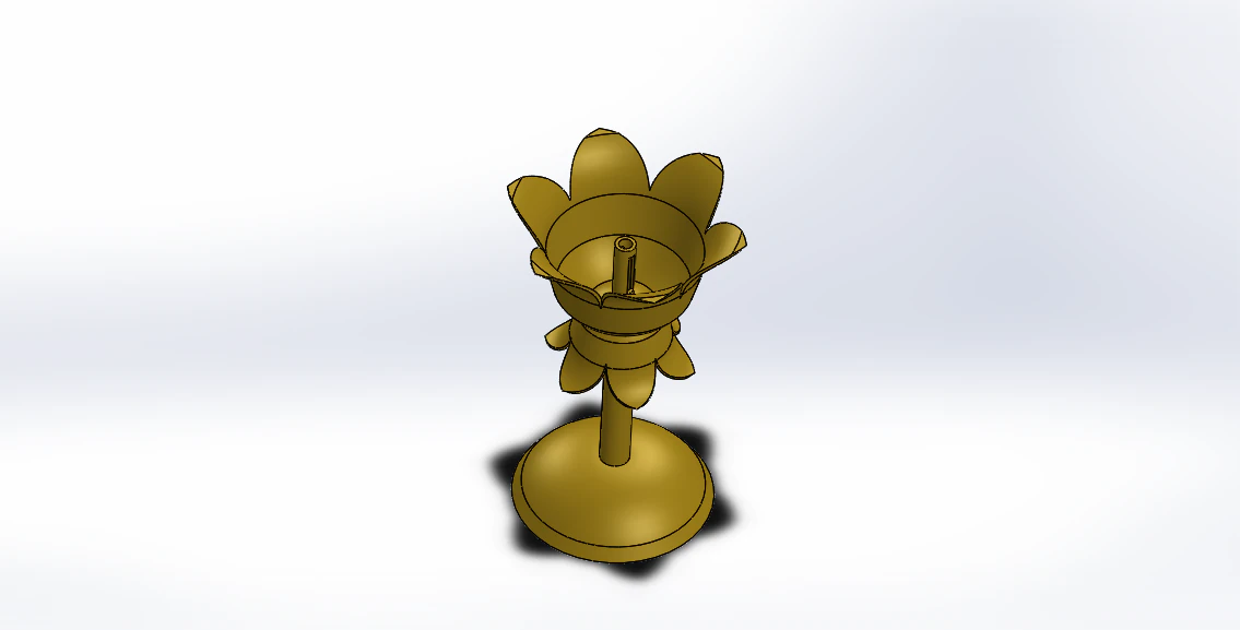 Brass Wick Holder 3D Model .c4d .max .obj .3ds .fbx .stl .blend 