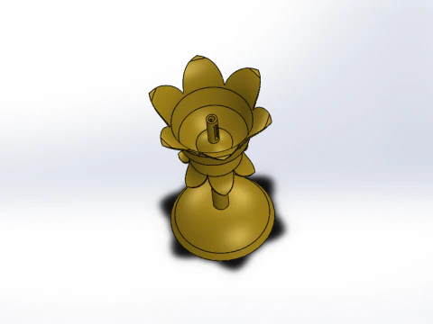 Brass Wick Holder 3D Model
