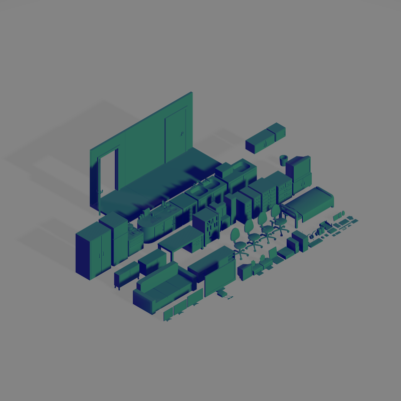 House Furniture pack 3D Модель .c4d .max .obj .3ds .fbx .stl .blend