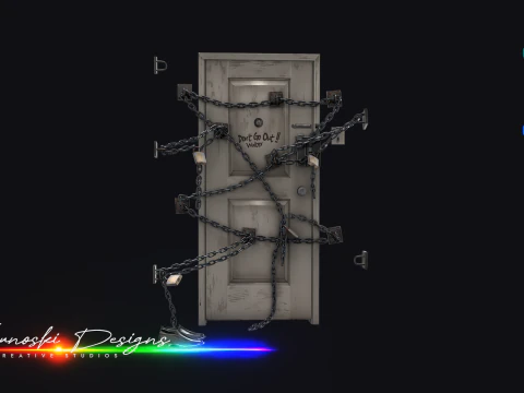 Zincirli Silent Hill 4 Oda Oyunu Kapı Kopyası 3D Model