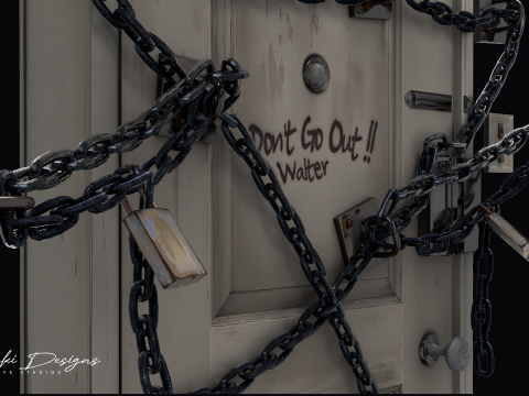 Chained Silent Hill 4 The Room Game Door Replica 3D 模型