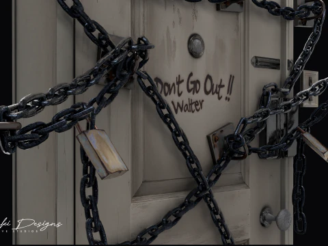 Zincirli Silent Hill 4 Oda Oyunu Kapı Kopyası 3D Model