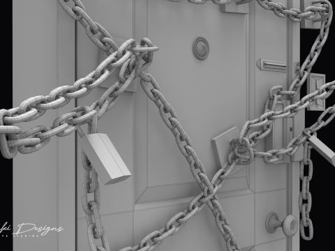 Chained Silent Hill 4 The Room Game Door Replica 3D 模型