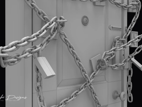 Zincirli Silent Hill 4 Oda Oyunu Kapı Kopyası 3D Model