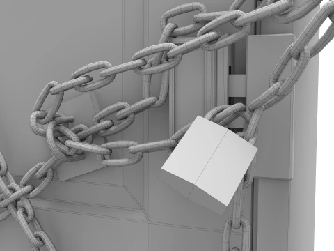 Zincirli Silent Hill 4 Oda Oyunu Kapı Kopyası 3D Model