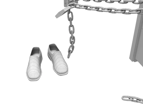 Zincirli Silent Hill 4 Oda Oyunu Kapı Kopyası 3D Model