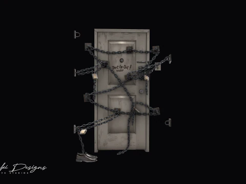 Zincirli Silent Hill 4 Oda Oyunu Kapı Kopyası 3D Model
