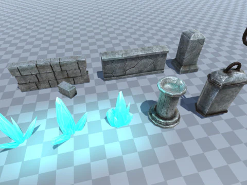Caves Environment for Dungeon Top-Down Unity3D Unreal Engine 3D Model