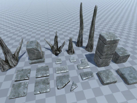 Caves Environment for Dungeon Top-Down Unity3D Unreal Engine 3D Model