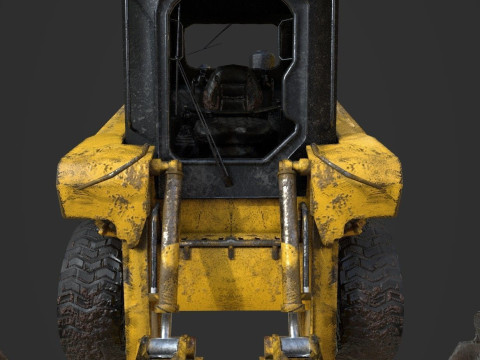 Work Machine Excavator bulldozer Low-poly Unreal Engine 3D Model