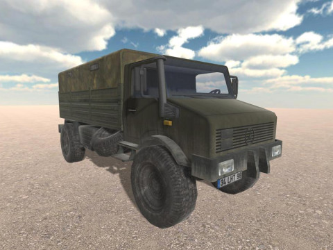 Army Cargo Military Truck Lowpoly unity Low-poly Modello 3D