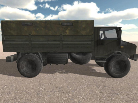 Army Cargo Military Truck Lowpoly unity Low-poly Modello 3D