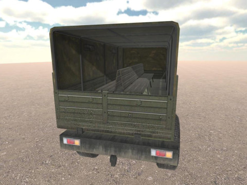 Army Cargo Military Truck Lowpoly unity Low-poly Modello 3D