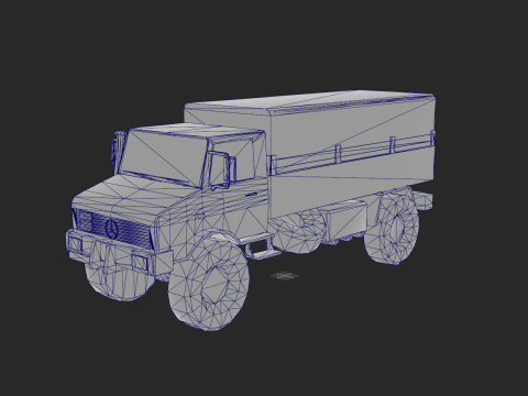 Army Cargo Military Truck Lowpoly unity Low-poly Modello 3D