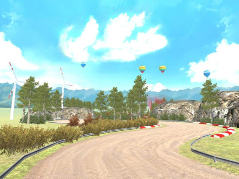 Race Rally Track Road Environment Pack For Mobile Games for Unity3d Low-poly 3D Model