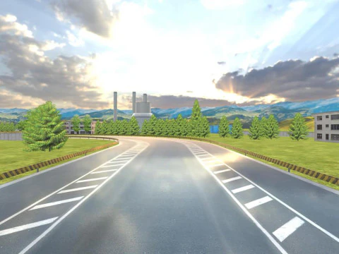 Racing Road Track Pack Modular Mobile Ready For Unity3D 4 Map 3D Model
