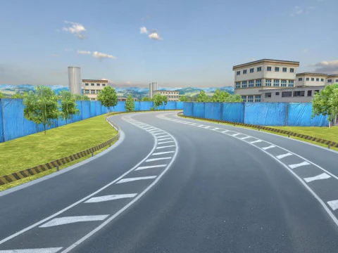Racing Road Track Pack Modular Mobile Ready For Unity3D 4 Map 3D Model