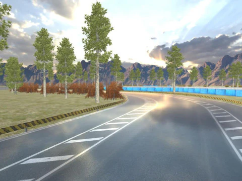 Racing Road Track Pack Modular Mobile Ready For Unity3D 4 Map 3D Model