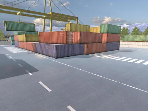 Racing Road Track Pack Modular Mobile Ready For Unity3D 4 Map 3D Model