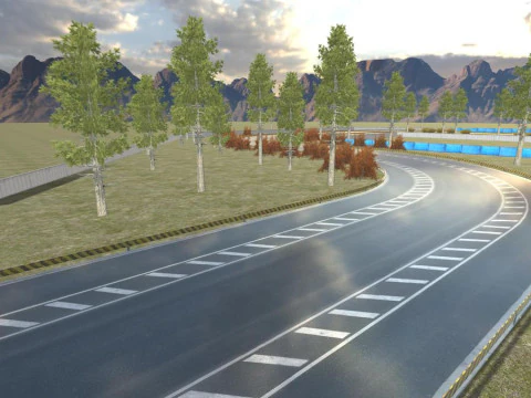 Racing Road Track Pack Modular Mobile Ready For Unity3D 4 Map 3D Model