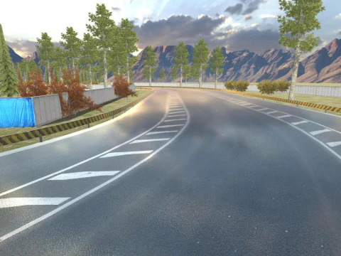 Racing Road Track Pack Modular Mobile Ready For Unity3D 4 Map 3D Model