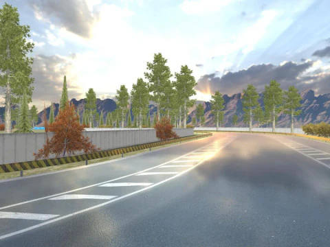 Racing Road Track Pack Modular Mobile Ready For Unity3D 4 Map 3D Model