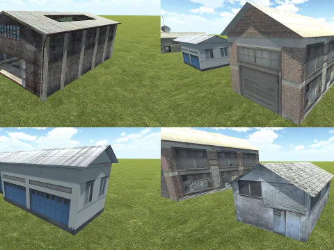 Warehouse Building Pack 7 Different Model Mobile Friendly unity3 3D Model