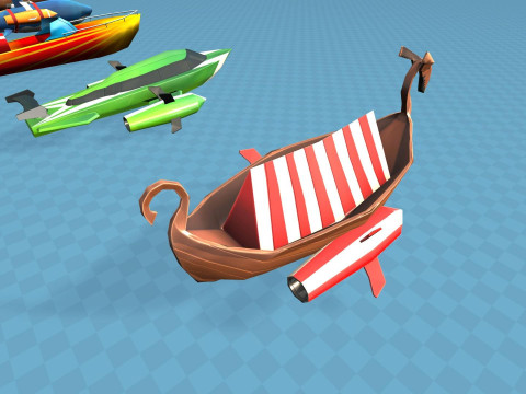 Boats and Ships Pack Stylized Cartoon Mobile Friendly Unity Model 3D