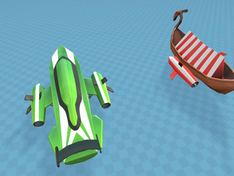 Boats and Ships Pack Stylized Cartoon Mobile Friendly Unity Model 3D