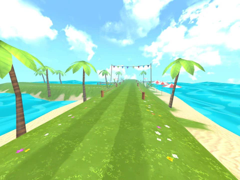 Runner Island Platformer Stylized Mobile Ready 3D Model