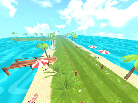 Runner Island Platformer Stylized Mobile Ready 3D Model