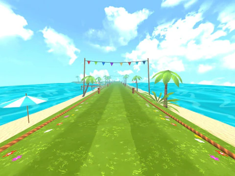 Runner Island Platformer Stylized Mobile Ready 3D Model