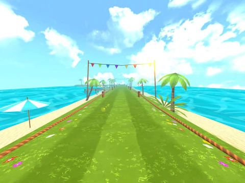 Runner Island Platformer Stylized Mobile Ready 3D Model