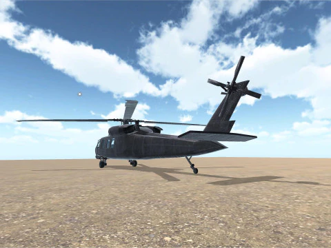 Helicopter Animated Lowpoly Game-ready 3D Model