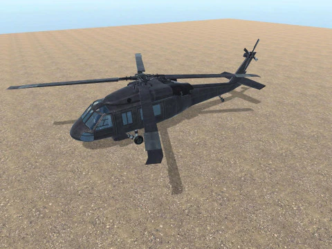 Helicopter Animated Lowpoly Game-ready 3D Model