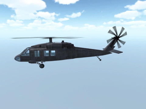 Helicopter Animated Lowpoly Game-ready Modello 3D