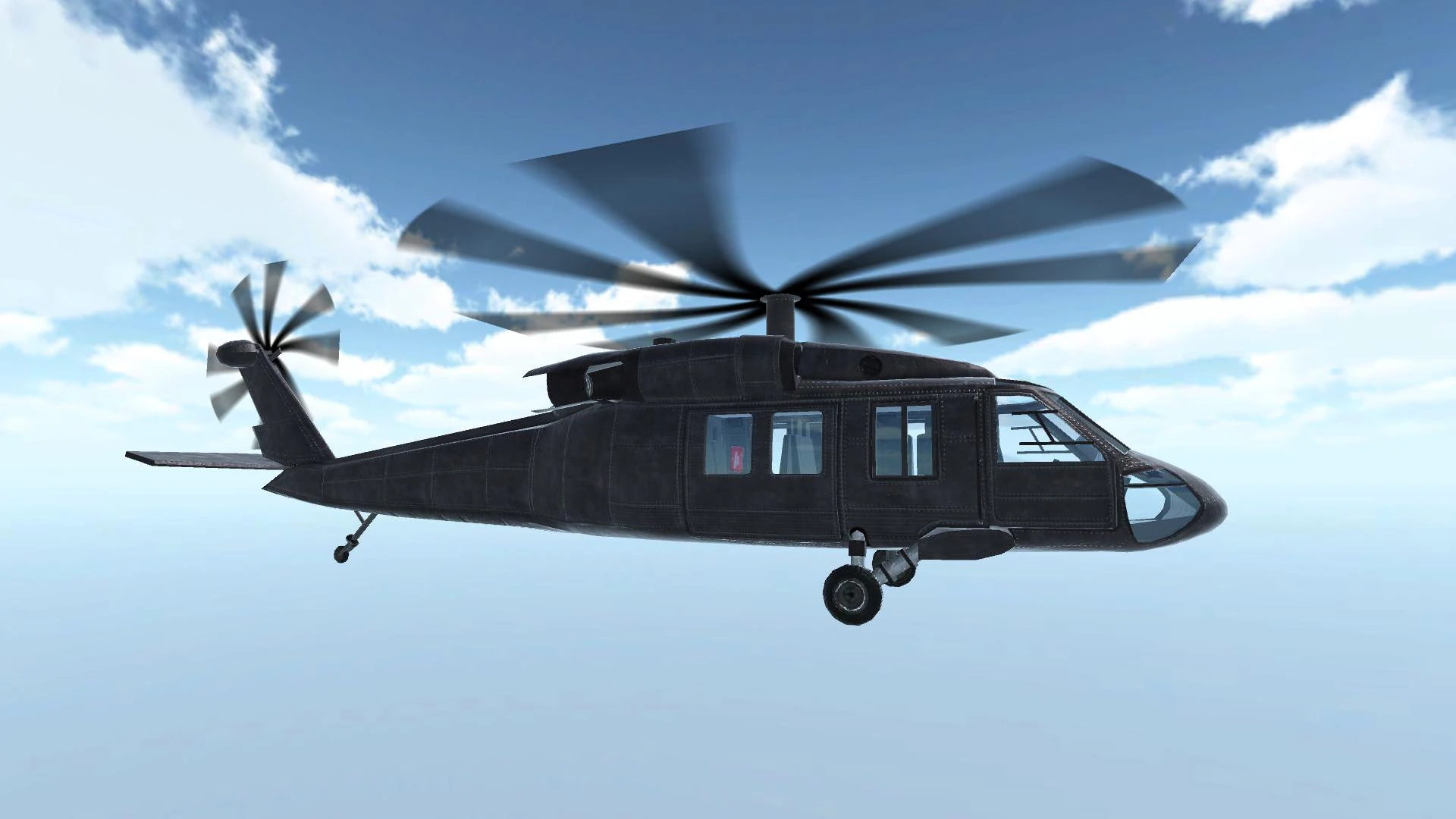Helicopter Animated Lowpoly Game-ready 3D Model .c4d .max .obj .3ds .fbx .stl .blend 
