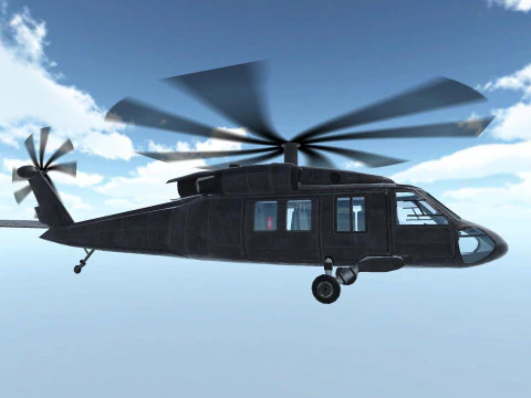 Helicopter Animated Lowpoly Game-ready 3D Model