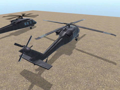 Helicopter Animated Lowpoly Game-ready 3D Model