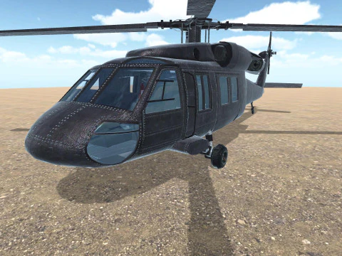 Helicopter Animated Lowpoly Game-ready 3D Model
